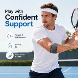 Adjustable Tennis & Golf Elbow Support Brace for Sports Training – Compression Elbow Strap with Gel Pad for Basketball, Fitness & Daily Support
