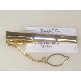 DOLPHIN ORE * DESIGNER MENS NECKLACE TIE CLIP BAR CLASP CUFFLINKS GLOSS GOLD &  SILVER DT044