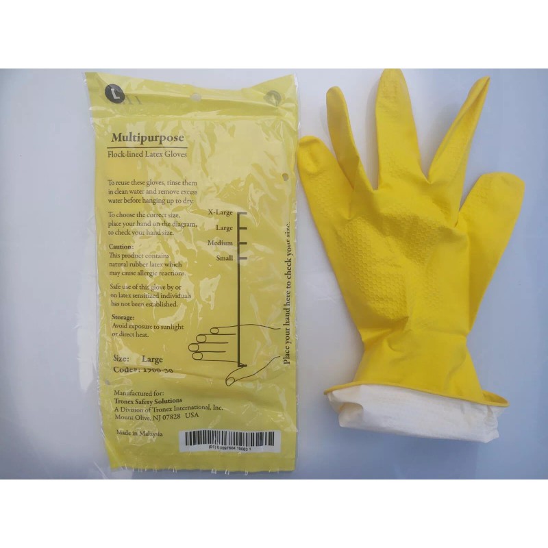 Tronex Gloves, house cleaning gloves with Flock lining 12" Length