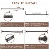Tension Curtain Rod No Drilling for Window,Adjustable 51-168In,Black | Holds