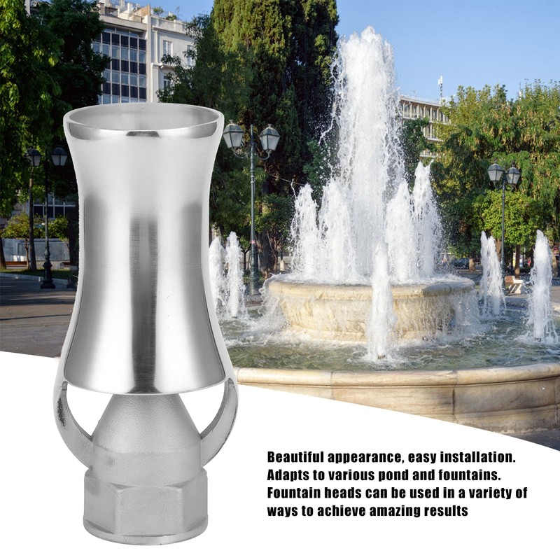 Stainless Steel Cedar Shaped Fountain Nozzle Adjustable Water Spray Head