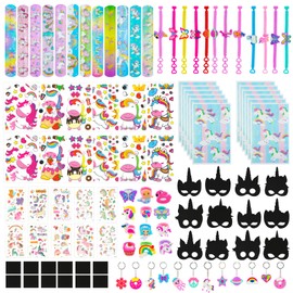 Ambesi Unicorn Party Favors for Girls Kids, Birthday Party Supplies for Girls Gift Bag Mask DIY Sticker Ring Kid Rainbow Unicorn Toys Goodie Bag Stuffers Unicorn Pinata Filler Unicorn Party Supplies