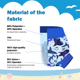 FLYISH DIRECT Reusable Swim Nappies, Baby Swimming Nappies for Boys and Girls, 3 Packs Reusable Swim Nappy 2-3 Years, Green Dino