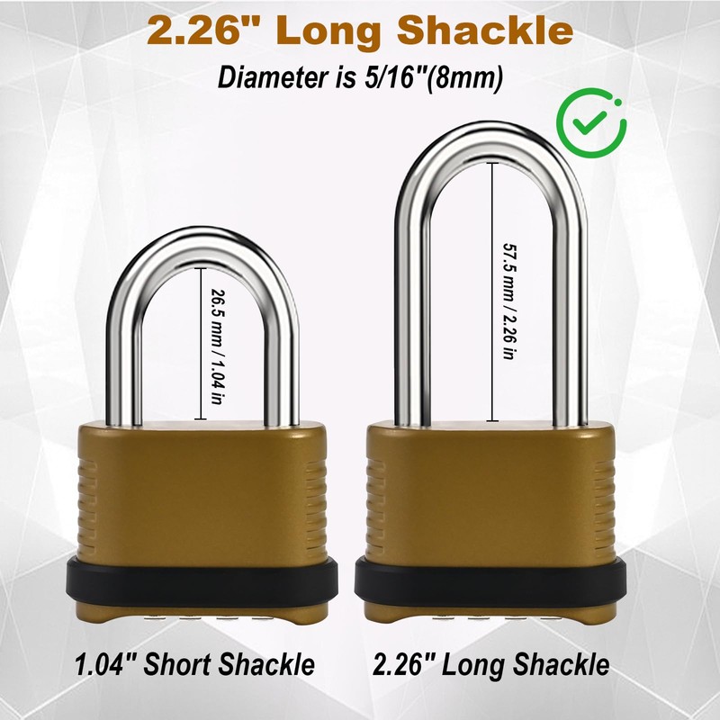 4 Digit Heavy Duty Combination Lock - 105mm Long Shackle