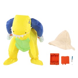 Yellow Dinosaur Inflatable Costume Half Body Model Weird Dinosaur Shape Inflatable Costume Adults 150‑200cm