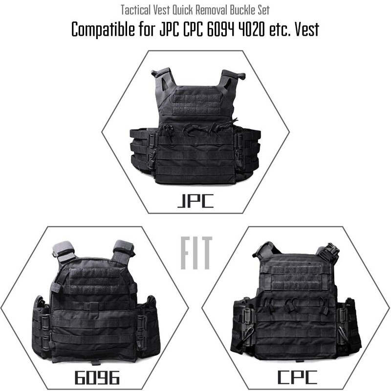 LIVANS Quick Release Buckle Set for Plate Carrier, Molle Side