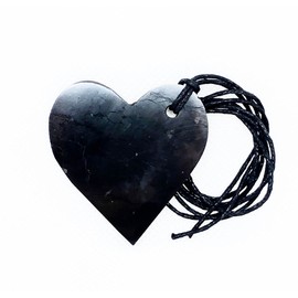 Pachamama Essentials Heart Shungite Pendant Necklace with Certificate of Authenticity, Chakra and Energy Balancing, EMF Protection
