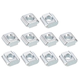 sourcing map t Nuts, 60pcs - Galvanized Carbon Steel t Slot Bolts, 2020 Series M5 Hammer Head Fastener, Sliding t Nuts for Aluminum Extrusion Profile (Silver)