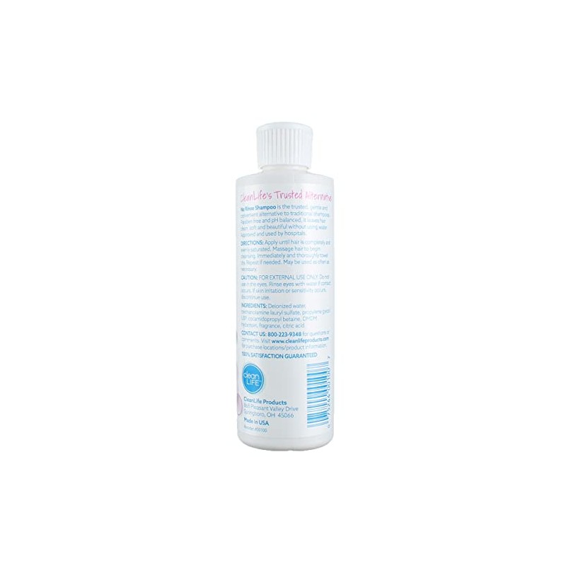 No-Rinse Shampoo, 8 fl oz - Leaves Hair Fresh, Clean