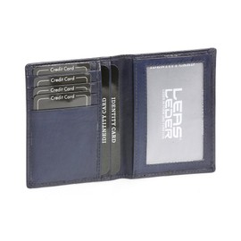 Credit Card Holder LEAS, Genuine Leather, blue - ''LEAS Card-Collection''