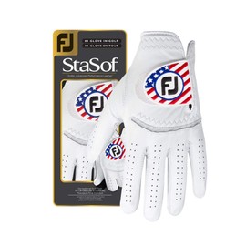 FootJoy StaSof Flag Gloves, Pearl, Large, Worn on Right Hand