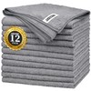 FIXSMITH Grey Microfiber Cleaning Cloth -Pack of 12, Highly Absorbent