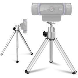 Mini Tripod Stand for Webcam, 12.7-17 cm Adjustable Height, 1/4-inch Standard Thread Mount, Portable