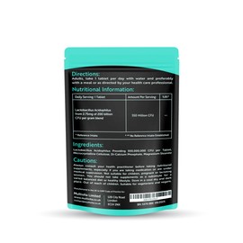 Acidophilus Lactobacillus Probiotic - 120 x 550 Million CFU Tablets - Supports Healthy Gut Microbiome & Digestion System - Reduce Bloating - Probiotic Supplements for Men & Women - Vegan and GMO Free