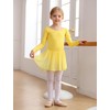 MdnMd Toddler Girls Long Sleeve Ballet Leotards Dresses Dance Skirt