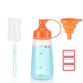 Ondiomn Condiment Squeeze Bottle Wide Mouth, 1 Pack 300ml Empty Reusable Squeeze Bottles for Honey,Batter,Catsup,Onion,Resin,Baking,Expoxy,Relish, BPA Free-Food Grade