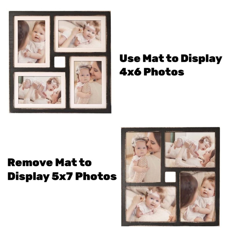 Donmills Collage Photo Frame 7x5 4-Opening Rustic Farmhouse Photo Frames