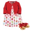 Little Treasure Baby Girls' Cotton Cardigan, Dress and Shoe, Glitzmas,