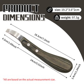 USUNFARM Hoof Knife Double Edged Hoof Trimming Knife with Wooden Handle，Stainless Steel Loop Blade Multipurpose Hoof Trimming Knife for Livestock,for Cutting Horses Donkeys Cows Hooves (Black Stripe)