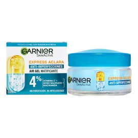 Garnier Express Aclara Anti-imperfecciones Crema Gel Matificante con Niacinamida, Vitamina C y Ácido Salicílico, 48h de Hidratación y Control de Oleosidad, 50 m