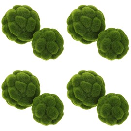 Cabilock 8pcs Green Moss Balls Decorative for Centerpiece Bowls Simulated Moss Balls Artificial Plant Ornament for Garden Wedding Party Decoration(3.9in/4.7in)