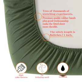 NTBAY Toddler Bedding Set - 4 Piece Soft and Breathable Crib Bedding Set for Boys and Girls, Includes Quilted Comforter, Fitted Sheet, Flat Top Sheet and Envelope Pillowcase, Olive Green