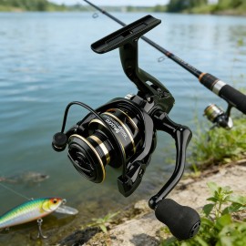 Robnos NX Spinning Reel 5.2:1 Gear Ratio Nylon Material for Bait Fishing Rivers Streams Lakes Two-Speed System Anti-ReverseSpool Capacity: 3000 Series