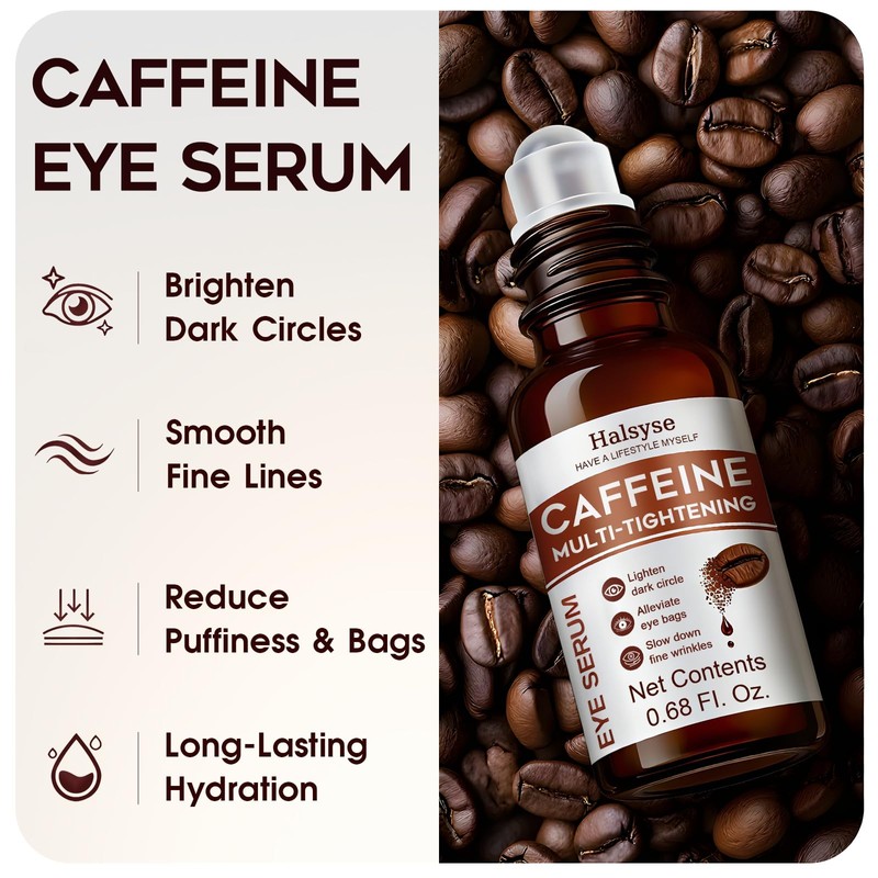 Cooling Brightening Roller Ball, containing caffeine, niacinamide, and triple collagen
