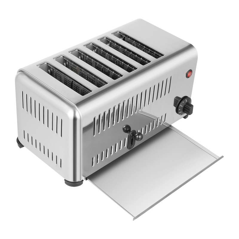 6 Slices Commercial Toaster Bread Baking Machine, Stainless Steel Toaster