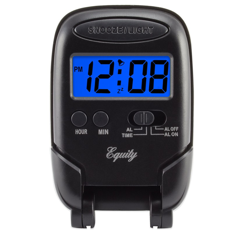 Equity by La Crosse 31302 LCD Fold-Up Travel Alarm Clock,Silver