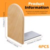 Pack of 4 Beech Wood Bookends, 2 Pairs Book Holders