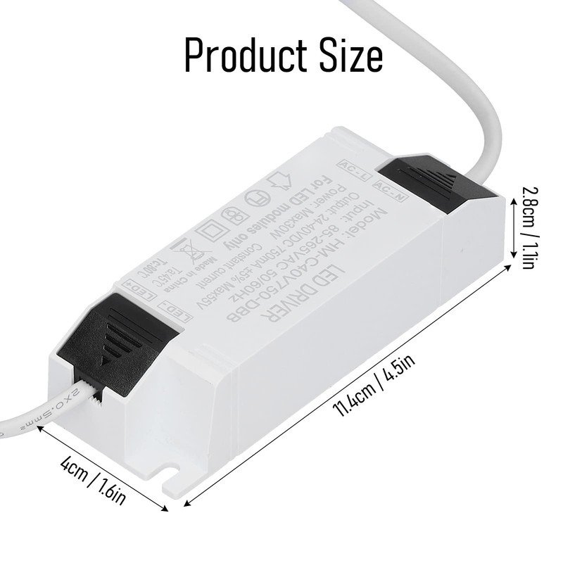 30W LED Driver - Transformer for LED Lighting, Universal Compatibility,