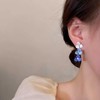 Long Flower Petal Earrings Boho Layered Floral Drop Earrings Flower