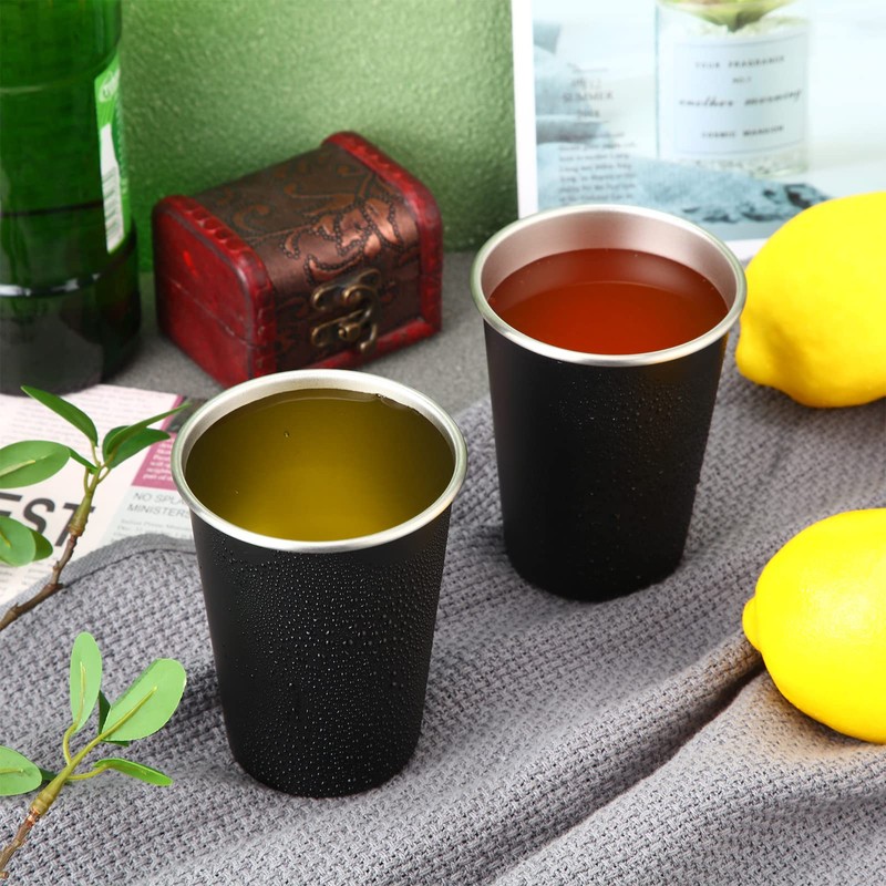 10 Packs Stainless Steel Cups Unbreakable 12 oz Metal Cup