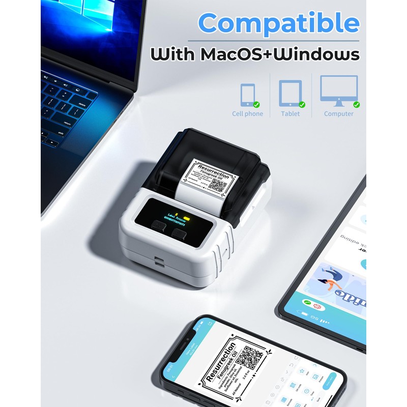Itari M120 Label Printer - Bluetooth Label Printer Thermal Labeler