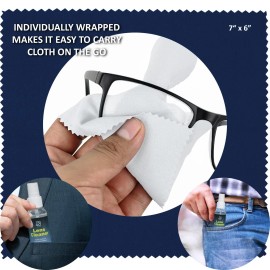 Yogo Vision Lens Cleaner Spray 2 Eyeglass Cleaner, with 4 Microfiber Cloths Kit Ammonia and