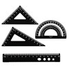 QOWUXHZ Set Square Metal Set Triangle Ruler Set 4 Pieces