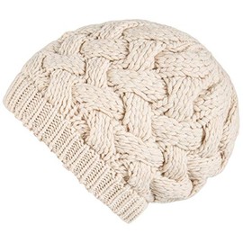 Lilax Cable Knit Slouchy Chunky Oversized Soft Warm Winter Beanie Hat Beige