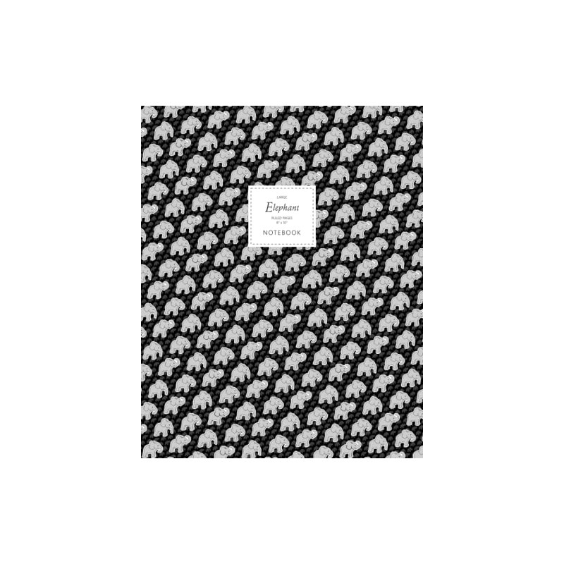 Elephant Notebook - Ruled Pages - 8x10 - Large (Black)