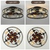 HUEOCZW 20" Caged Ceiling Fan with Light and Remote，bladeless Ceiling