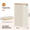 Slim Laundry Hamper with Lid 60L, Dirty clothes Hamper for