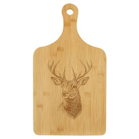 Charcuterie Board With Handle Cheese Board Bamboo Cutting Board Gift Deer (Standard 15.5” x 9”)