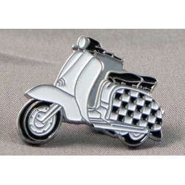 Metal Enamel Pin Badge Brooch Scooter Lambretta Checkerboard Chequers
