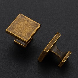 Cabinet Knobs Antique Brass Square Knobs for Cabinets and Drawers Kitchen Hardware 25 Pack