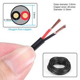 20 Gauge 2 Conductor Electrical Wire 20AWG Electrical Wire Stranded PVC Cord Oxygen-free copper Cable 32.8FT/10M Flexible Low Voltage LED Cable for LED Strips Lamps Lighting Automotive(20/2AWG-32.8FT)