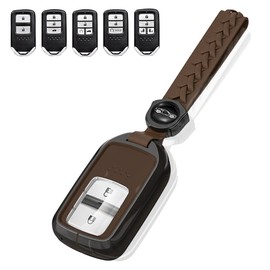 Honda Honda Key Case Assembly Key Case Metal + TPU Key Bag for Honda 2/3/4/5/6 Button Keyless Entry Honda 2015 - Upcivic Accord Fit Pilot CR-V Full Cover Cover Comfortable Touch Key Chain Key Case