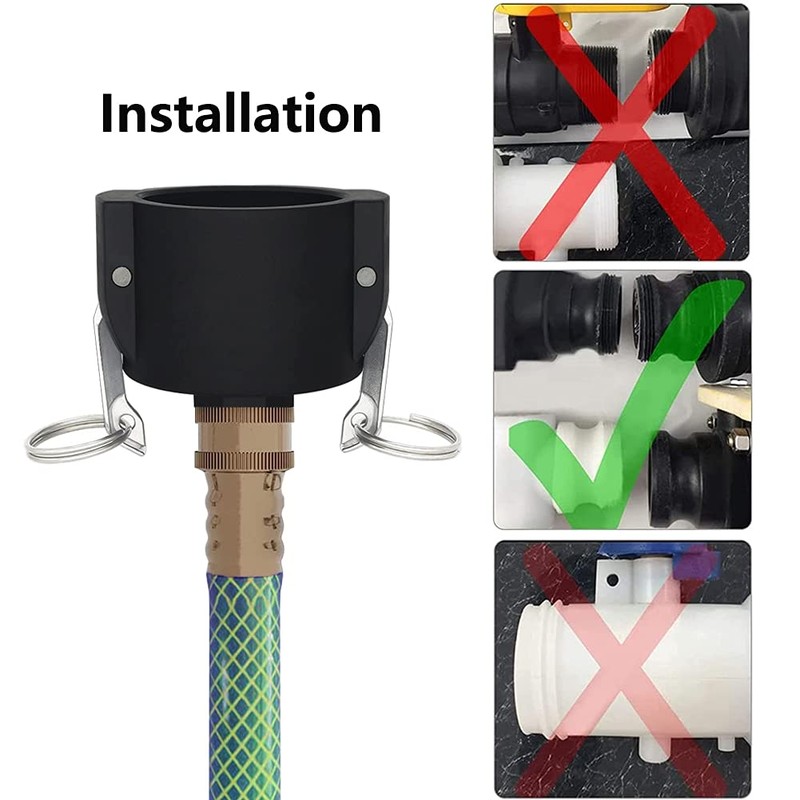 275 330 Gallon IBC Tote Tank Drain Adapter Fittings 2"
