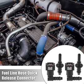 X AUTOHAUX 7.89mm SAE to 5/16 8mm 90 Degree Car Fuel Line Hose Quick Release Connector Disconnect Hose Nylon 2 Set