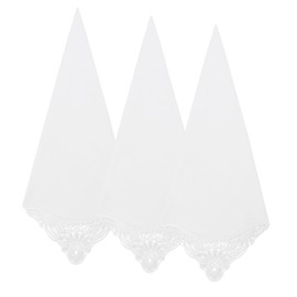 LHXziziz White Lace Handkerchiefs for Men Women, Ladies Mens Handkerchiefs Womens Hankies for Wedding Banquet Party Leisure (C:White)