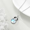 YAFEINI Cow Necklace 925 Sterling Silver Cow Moonstone Pendant Necklace